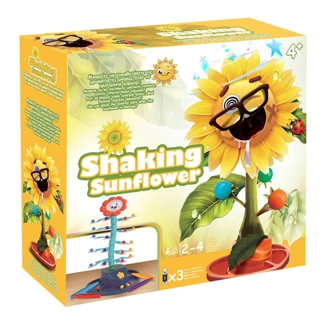 Joc de Societate Shaking Sunflower, functioneaza cu baterii, 28x9x26.5cm, multicolor