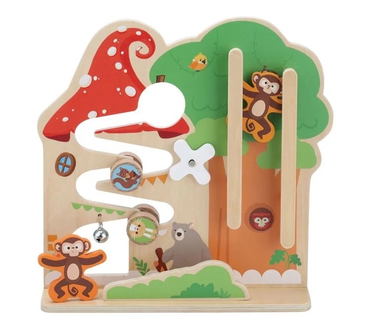 Jucărie Educativă din Lemn cu Activități 2 în 1, 18luni+, 32×9×31.5 cm