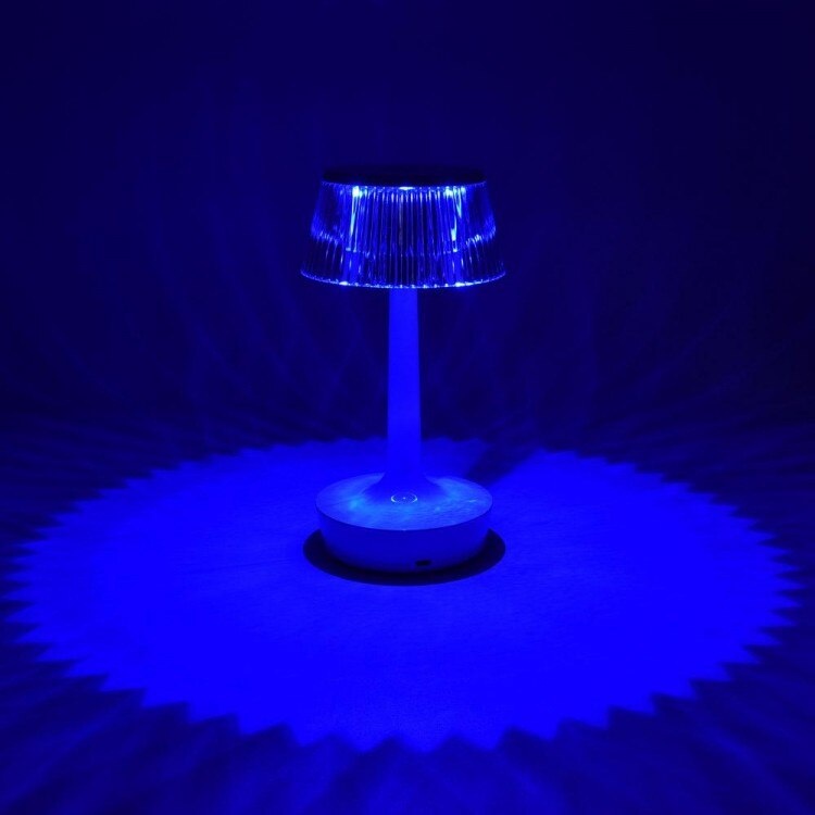 Lampa de masa, veioza decorativa cu LED RGB si telecomanda, alba - 2 | YEO