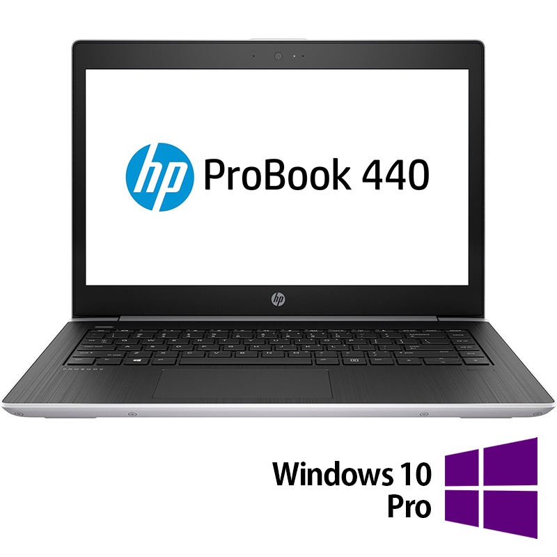 Laptop Refurbished HP ProBook 440 G5 Intel Core i5-8250U 1.60GHz 8GB DDR4 256GB SSD 14 Inch Full HD Webcam + Windows 10 Pro