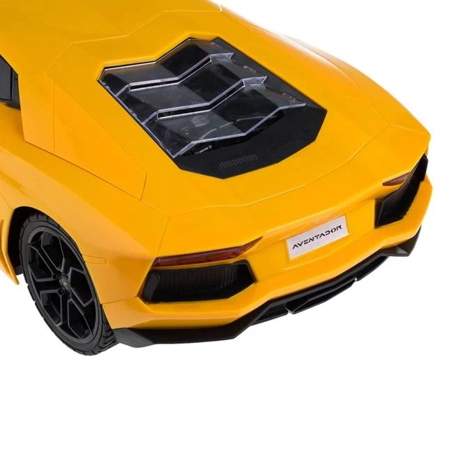 Masina Lamborghini Aventator, cu telecomanda si lumini, faruri cu led, timp functionare 25 minute, 53x23.5x20cm, galben - 2 | YEO