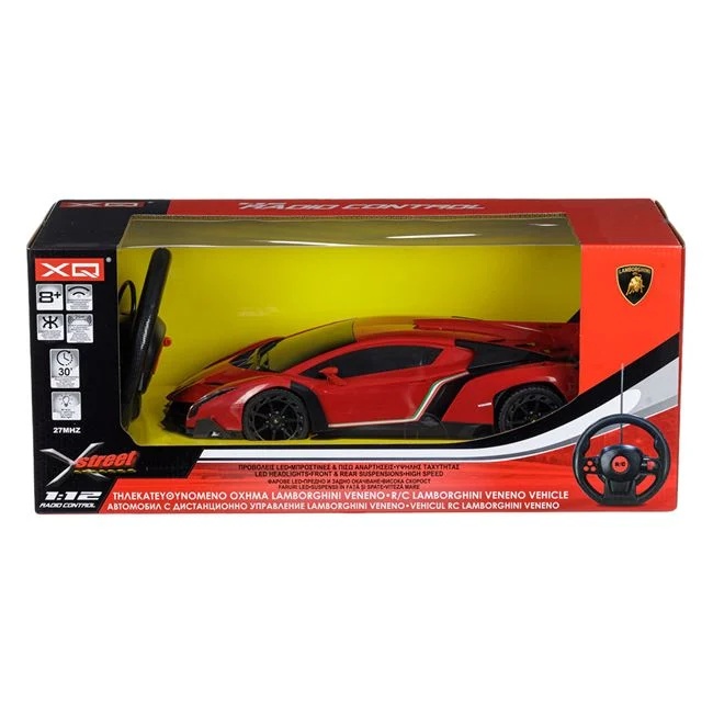 Masina Lamborghini Veneo, cu lumini, volan si telecomanda, 54.5x24x23cm, rosu - 3 | YEO