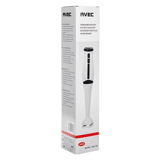 Mixer vertical, de mana, din otel inoxidabil, putere 200W, alb - 2 | YEO