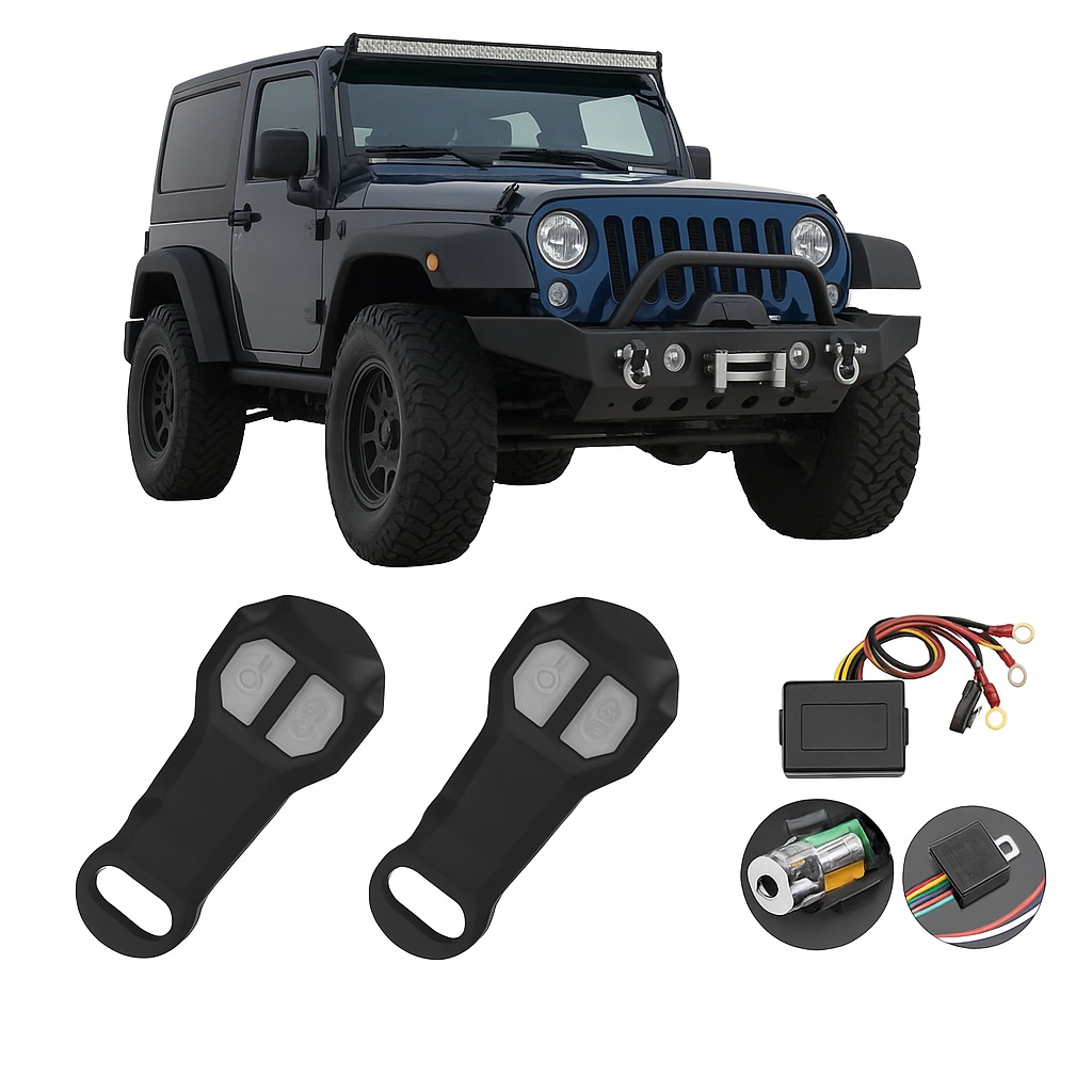 Modul cu 2 telecomenzi Wireless pentru actionare Troliu destinatie Off-Road ATV SSV QUAD (AVX-T100123-8)