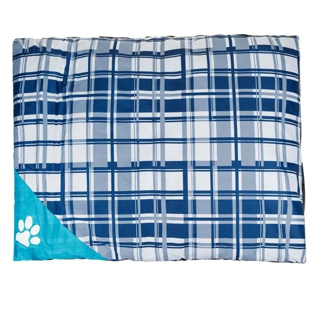 Perna pentru animale de companie, de podea, dimensiuni 90x70x10cm, albastru-alb - 3 | YEO