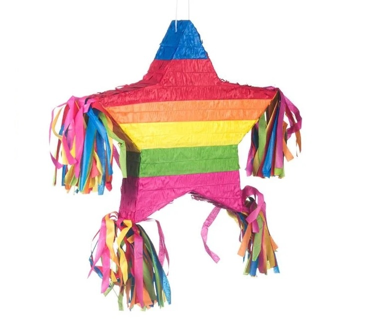 Pinata de Petrecere, forma Stea Colorata si 50 de Jucarii, hartie, 50cm