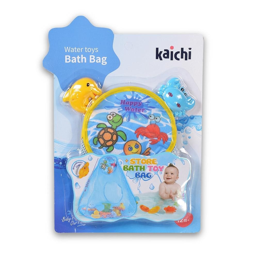 Plasa pentru jucariile de baie, pentru copii 1 an+, 50x45 cm, cu ventuza pentru fixare, albastru