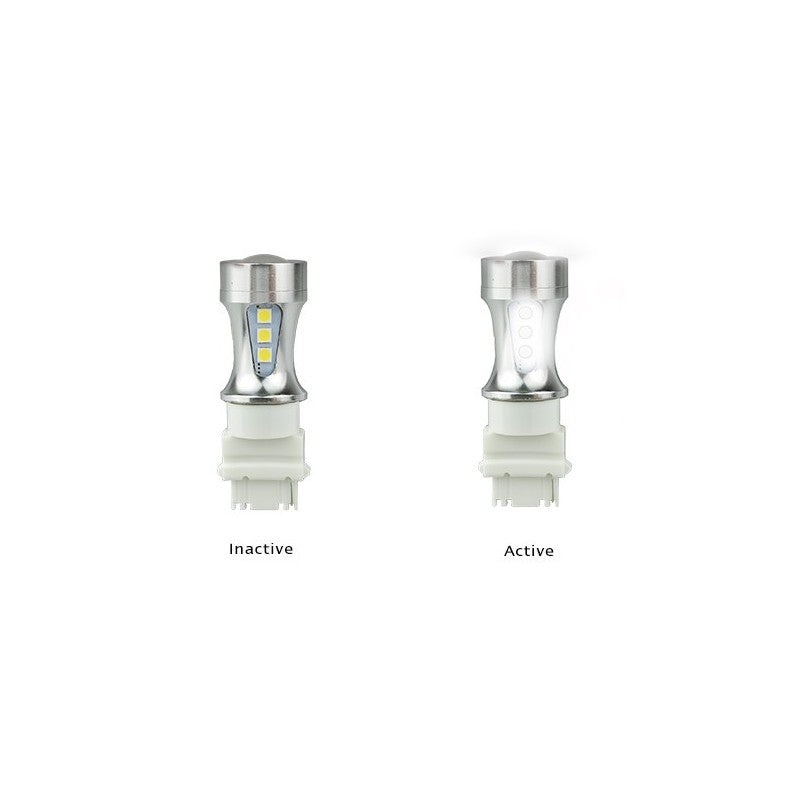 Set 2 becuri auto LED 1156, cu 18 SMD, Canbus, 6000K, 15W, lumina alba-rece - 1 | YEO