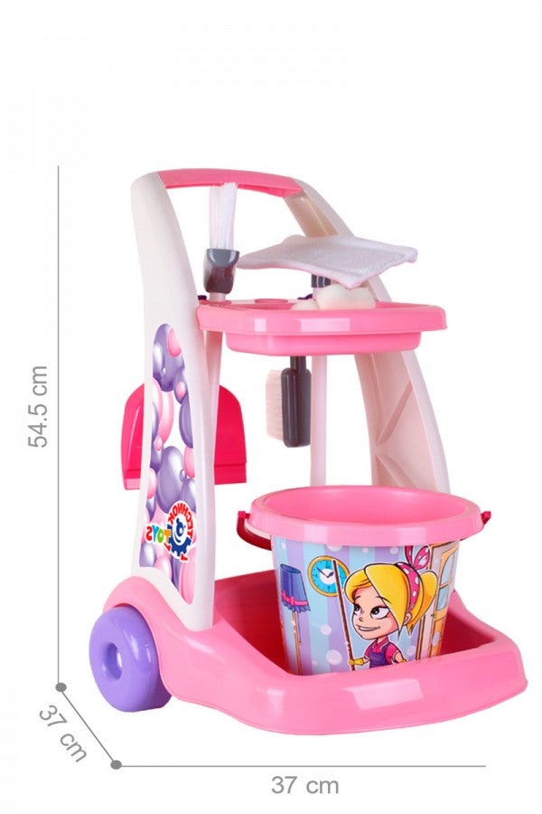Set de curatenie pentru copii de 3 ani+, cu carucior, galetusa si mop - 1 | YEO
