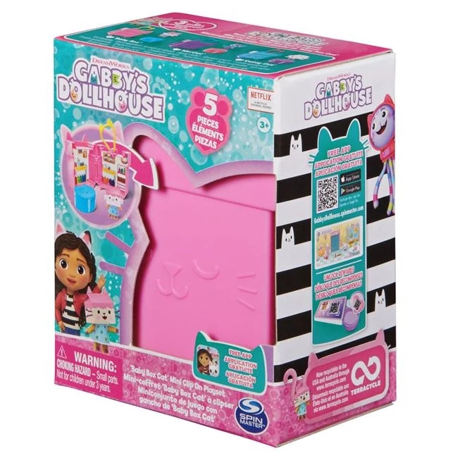 Set de joaca Gabby\'s Dollhouse Clip On, cu accesorii incluse, 8x5.5x10cm, multicolor