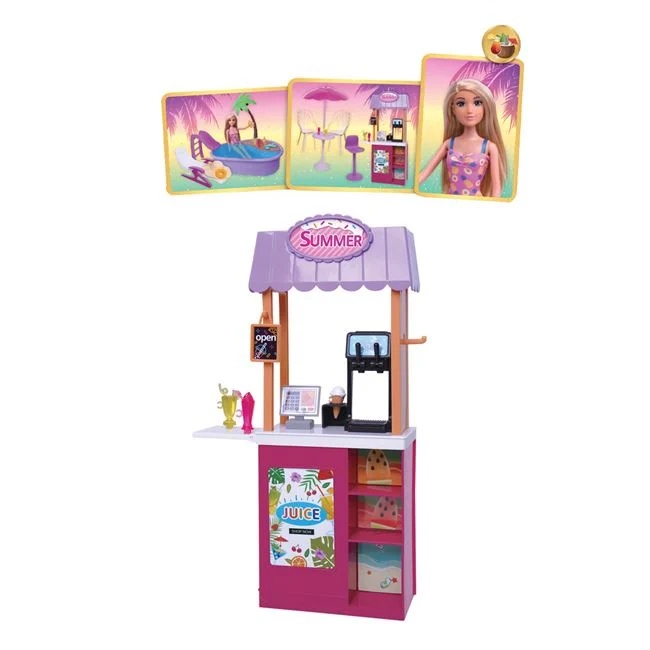 Set de joaca piscina cu sezlong, cu bar si papusa, accesorii incluse, varsta 3+ ani, 45x7x33cm, multicolor - 2 | YEO