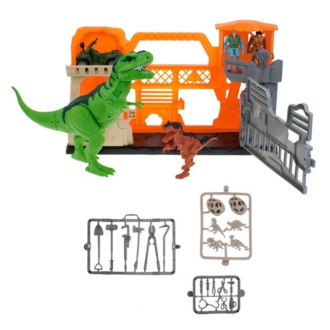 Set de joaca, valiza tip parc dinozauri, cu sunete si lumini, 51x13x30cm, multicolor - 2 | YEO