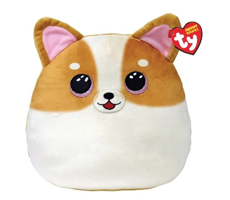 Squishy Beanies, poliester, 25 cm, maro-alb
