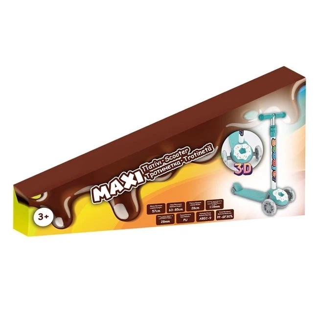 Trotineta 3D, model Donut, roti cu LED, 3ani+, 60 kg, verde - 2 | YEO