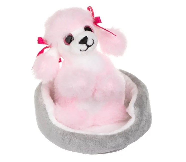 Cățel Mini cu Culcuș, poliester, 10 cm, roz - 1 | YEO