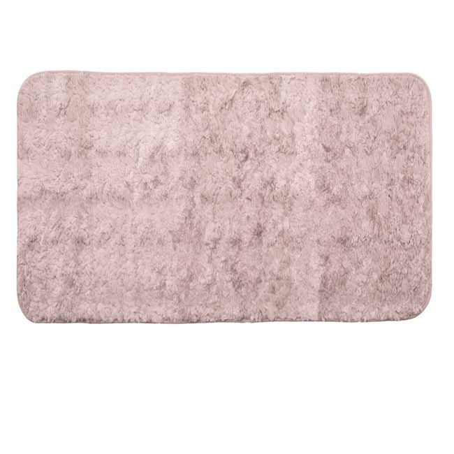 Covoras decorativ, cu aspect de blanita cu fire lungi, interior cu suprafata antiderapanta, 130x90cm, roz