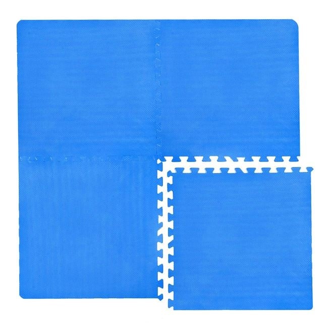 Covoras modular tip puzzle, dimensiuni 61.5x61.5cm, 4 buc, albastru