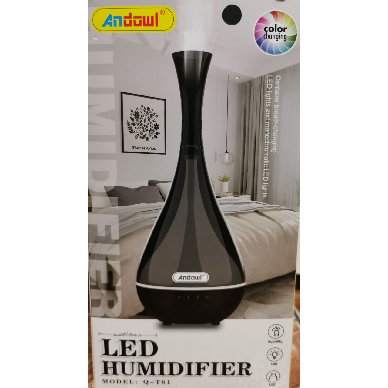 Difuzor aromaterapie si umidificator 120ml cu joc de lumini multicolore - 1 | YEO