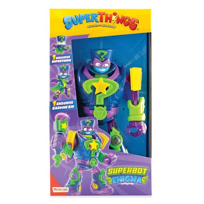 Figurina Superbot Enigma, cu brate si picioare articulate si aripi pliabile, 12x7.5x23cm, multicolor