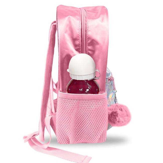 Ghiozdan Gradinita cu Breloc Pompon, model Unicorn, 25 x 12 x 32 cm, roz - 1 | YEO