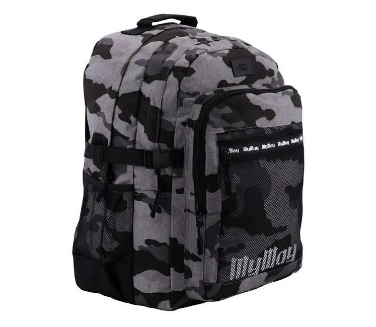 Ghiozdan pentru scoala, Model Army cu Plasa, 31x22x45 cm, negru - 3 | YEO