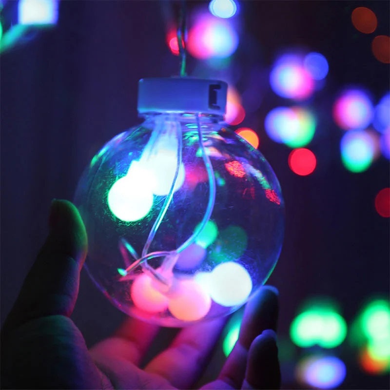 Ghirlanda Luminoasa LED RGB, cu 12 Globuri Transparente, 3m Lungime, 8 Moduri de Iluminare, Lumina Multicolora - 2 | YEO