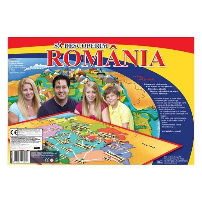 Joc de societate „Sa descoperim Romania”, varsta 8+ ani, multicolor - 1 | YEO