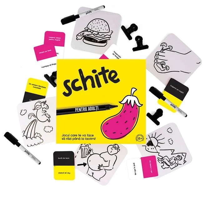 Joc de societate „Schite pentru adulti”, varsta 18+ ani, multicolor