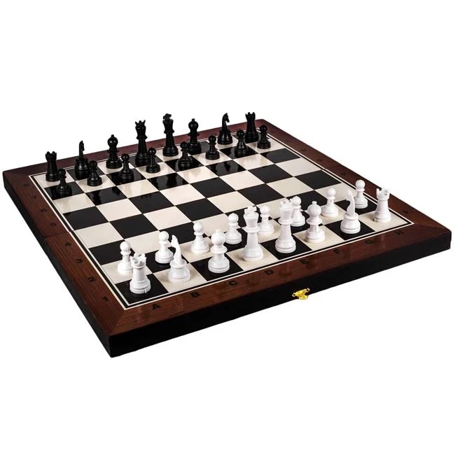 Joc de table si sah, din lemn, tabla din lemn si pioni din plastic, 37x37cm, multicolor - 1 | YEO