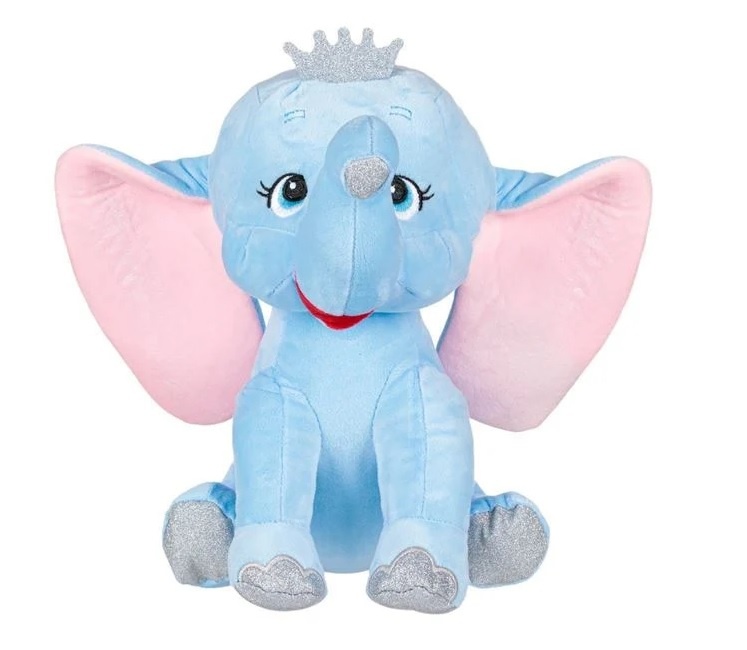 Jucărie de Pluș Elefant cu Coroniță Argintie, poliester, 23×22×32 cm, ciel