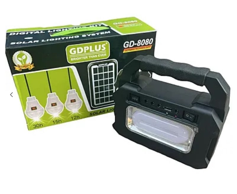 Kit Solar GDPlus GD-8080 portabil cu 3 becuri HA - 3 | YEO