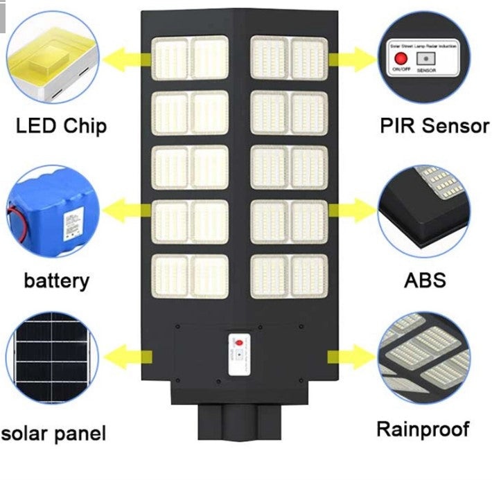Lampa Solara Dubla Jortan 800W cu Telecomanda 16 CASETE, tip stalp stradal - 3 | YEO