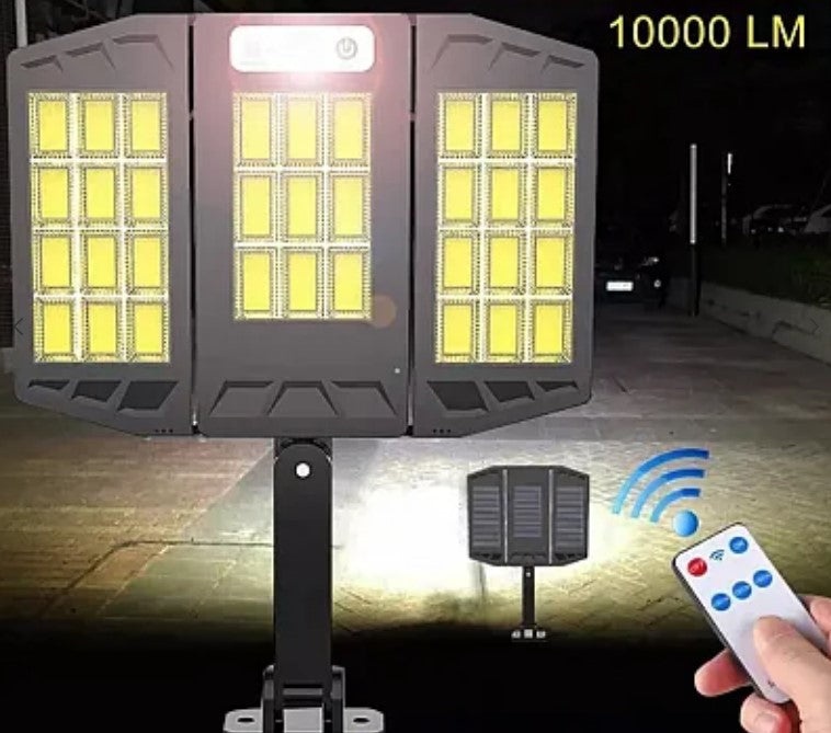 Lampa solara LED cu senzor de miscare 10000 Lm TRIPLA COB cu telecomanda - 1 | YEO