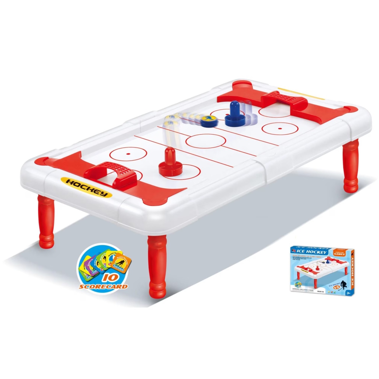 Masa de Hochei pentru copii 3 ani+, 65x37x17 cm, alb-rosu