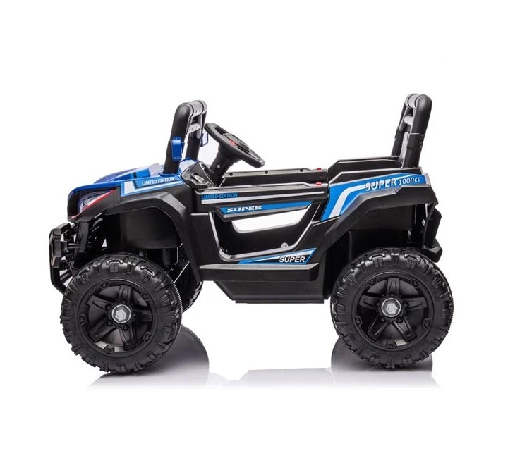 Masina Electrica pentru copii, model Teren Off Road, 12V, 9 luni–3 ani, 30 kg, negru-bleu - 2 | YEO