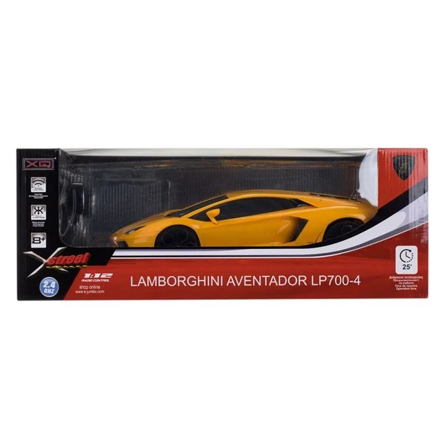 Masina Lamborghini Aventator, cu telecomanda si lumini, faruri cu led, timp functionare 25 minute, 53x23.5x20cm, galben - 3 | YEO