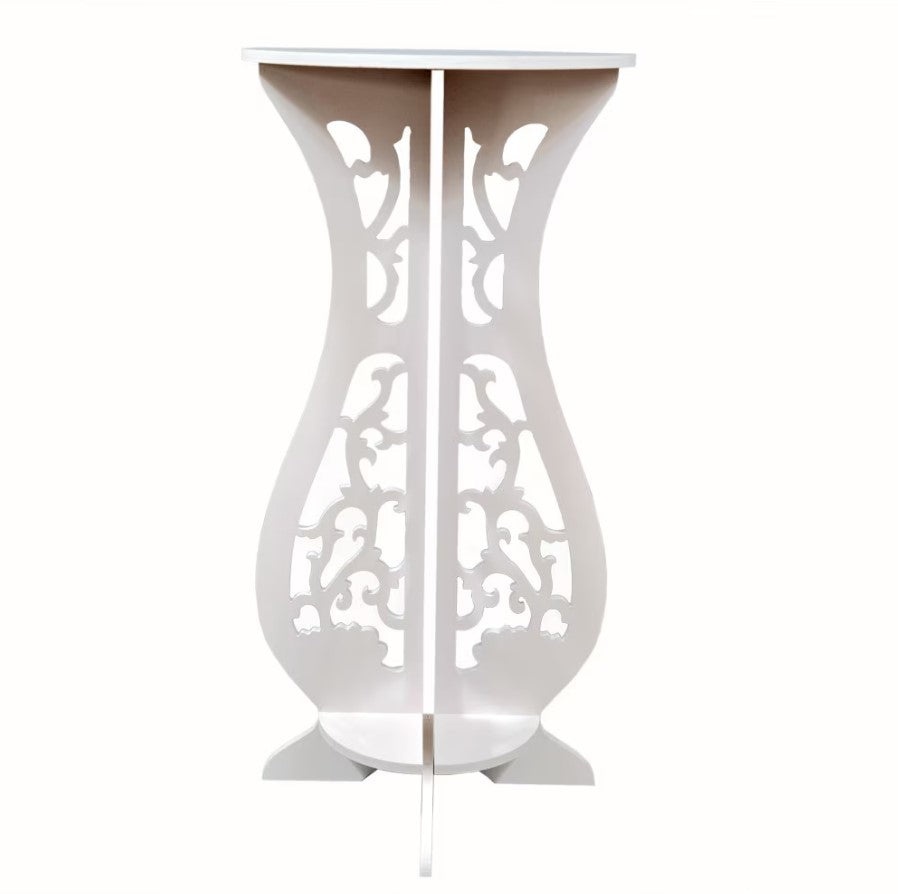 Masuta de cafea tip clepsidra, decorativa, din PVC, 31x59cm sau 25x43cm, alb - 1 | YEO