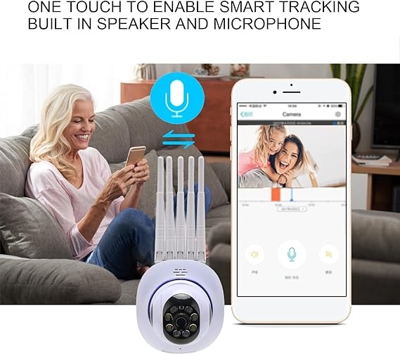 Mini camera de supraveghere de interior CCTV, Full HD, WiFi, IR, rotire 360 grade, alb - 3 | YEO