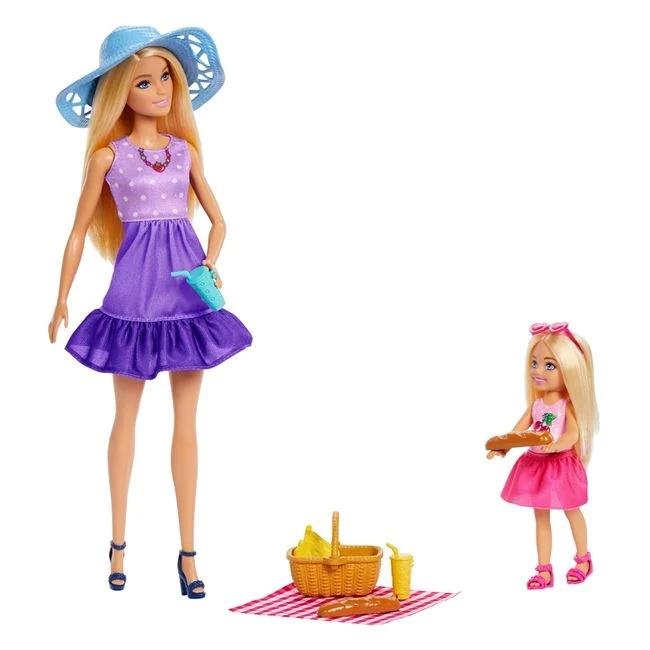 Papusa Barbie si Chelsea la picnic, cu accesorii incluse, varsta 3+ ani, 20x6x33cm, multicolor - 3 | YEO
