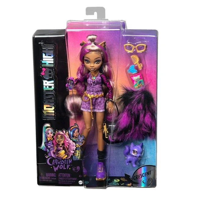 Papusa Monster High Clawdeen, cu accesorii incluse, varsta 4+ ani, 26x6x30cm, mov-negru - 2 | YEO