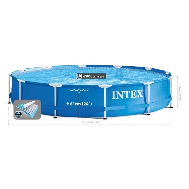 Piscina cu Schelet Metalic Prism cu Pompa de Filtrare si Filtru, Intex, Ø3.66x0.76m, albastru - 2 | YEO