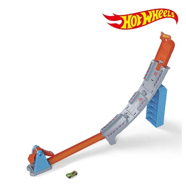 Pista de curse Hot Wheels, include lansatoare si o masina Hot Wheels, 38x8x26cm, multicolor - 2 | YEO