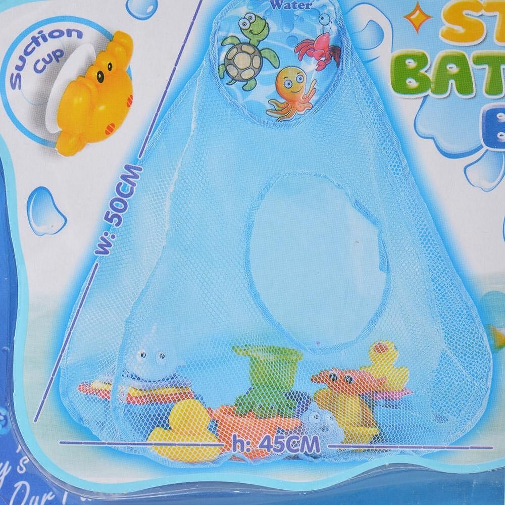 Plasa pentru jucariile de baie, pentru copii 1 an+, 50x45 cm, cu ventuza pentru fixare, albastru - 1 | YEO