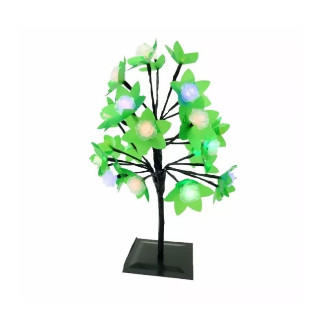 Pomisor Decorativ Iluminat LED, cu Flori, 35 cm Inaltime, 20 Leduri Multicolore, Roz/Rosu/Albastru/Verde - 3 | YEO