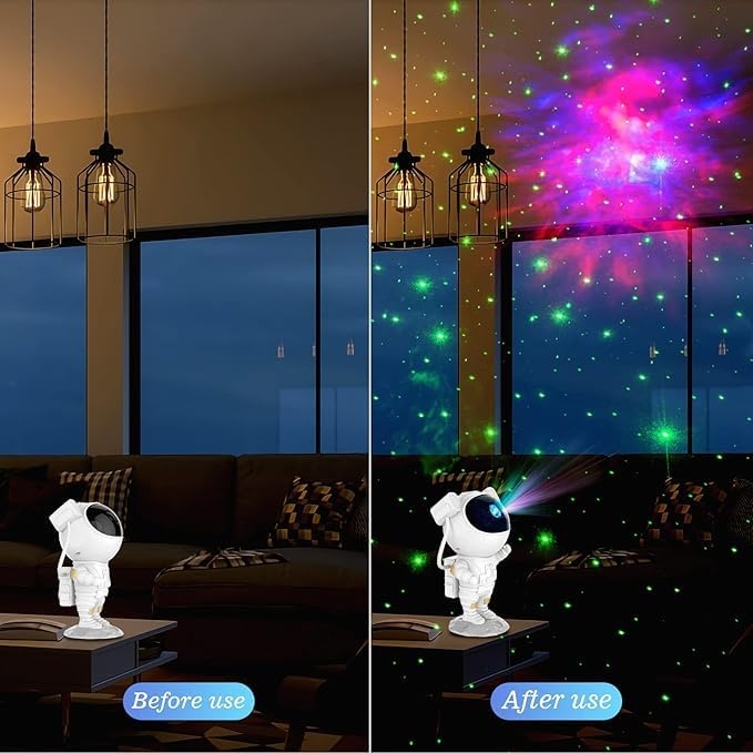 Proiector LED astronaut galaxy star cu temporizator si telecomanda - 1 | YEO
