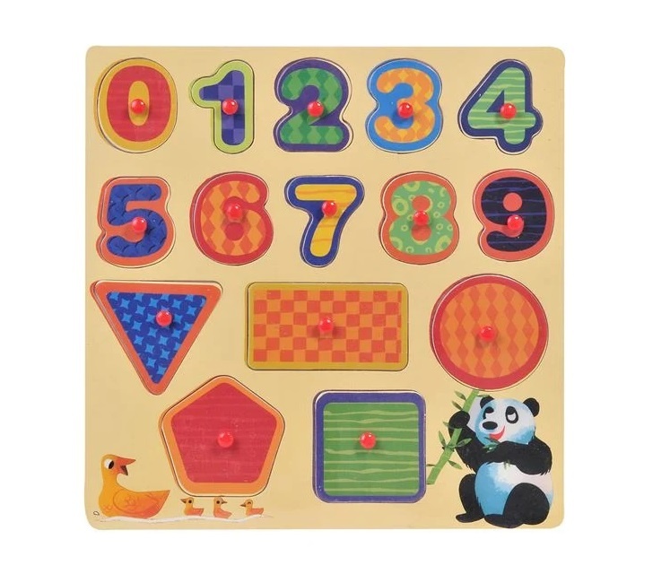 Puzzle cu Cifre și Forme, 15 piese, 3 ani+, 30x30 cm