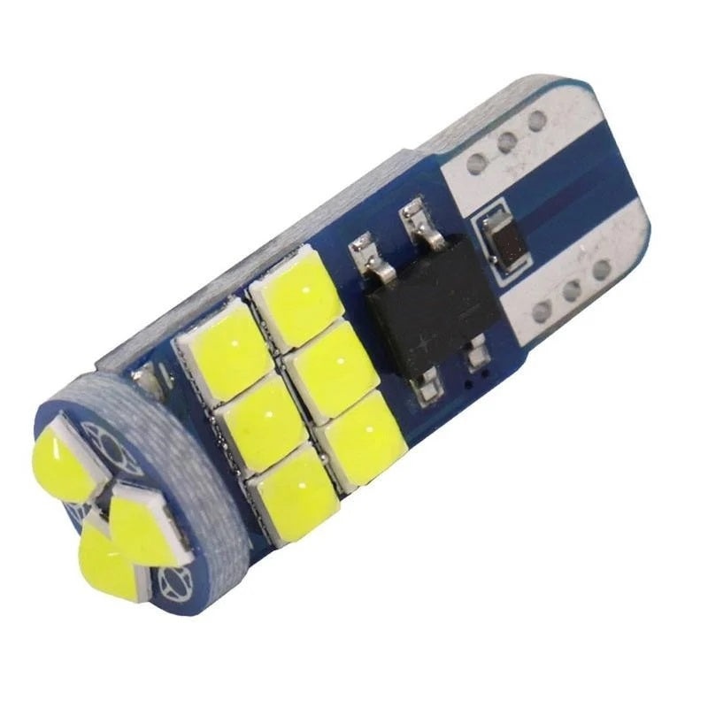 Set 2 becuri LED T10 SMD, Canbus, 5W, 15 led-uri, 860Lm, 6500K, alba-rece - 1 | YEO