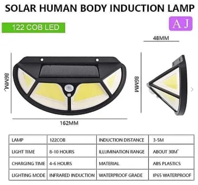 Set 3 x Lampa solara SH -122 LED COB cu senzor de miscare si lumina 3 moduri ILUMINARE - 2 | YEO