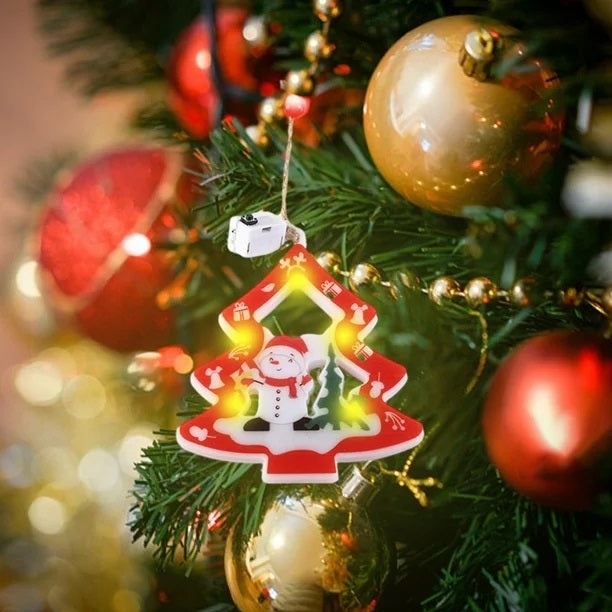 Set 5 Braduti Luminoasi pentru Bradul de Craciun, Alb/Rosu - 2 | YEO