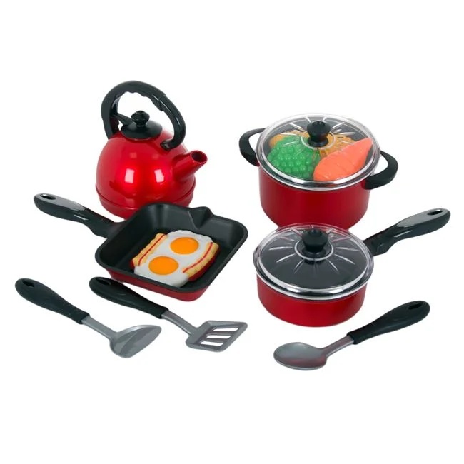Set de bucatarie de jucarie, cu 13 piese, varsta 3+ ani, dimensiune 38x13x21.5cm, multicolor